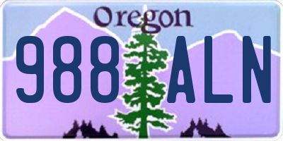 OR license plate 988ALN