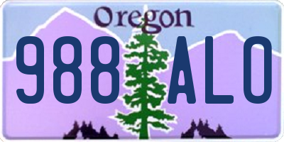 OR license plate 988ALO