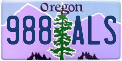 OR license plate 988ALS