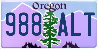 OR license plate 988ALT