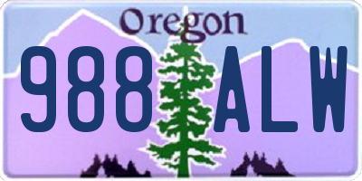 OR license plate 988ALW