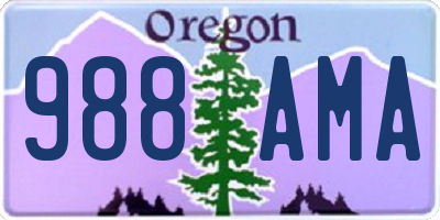 OR license plate 988AMA