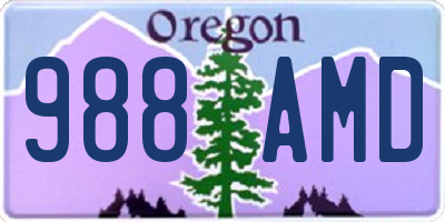 OR license plate 988AMD