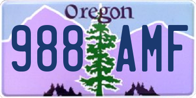 OR license plate 988AMF