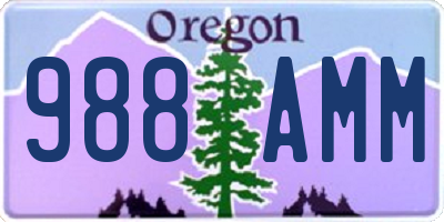 OR license plate 988AMM