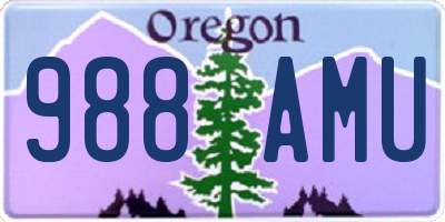 OR license plate 988AMU