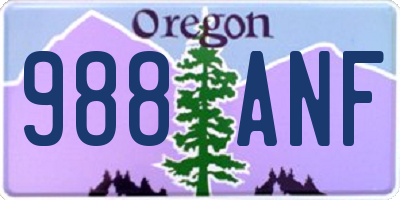 OR license plate 988ANF
