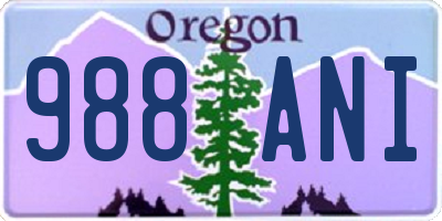 OR license plate 988ANI