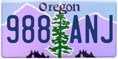 OR license plate 988ANJ