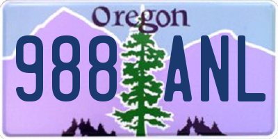 OR license plate 988ANL