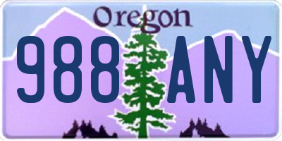 OR license plate 988ANY