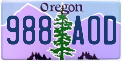 OR license plate 988AOD