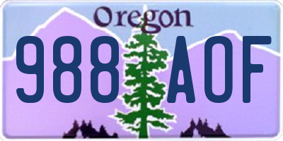 OR license plate 988AOF