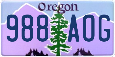 OR license plate 988AOG