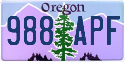 OR license plate 988APF