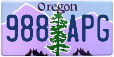 OR license plate 988APG