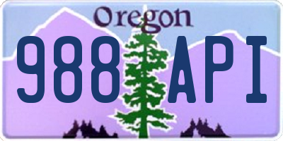 OR license plate 988API