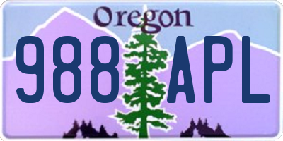 OR license plate 988APL