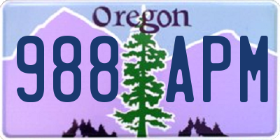 OR license plate 988APM