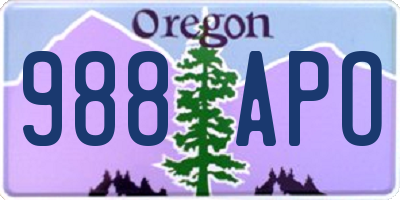 OR license plate 988APO