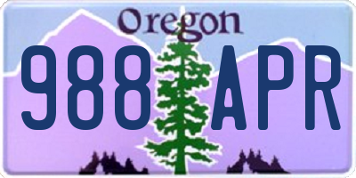 OR license plate 988APR