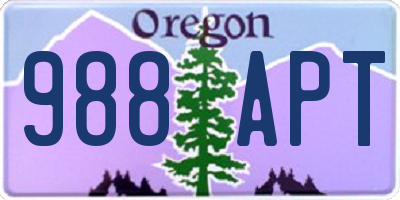 OR license plate 988APT