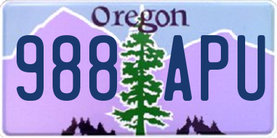 OR license plate 988APU