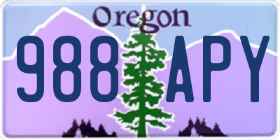 OR license plate 988APY