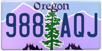 OR license plate 988AQJ