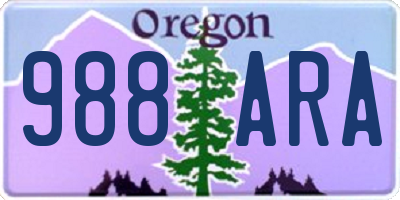 OR license plate 988ARA