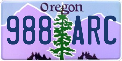 OR license plate 988ARC