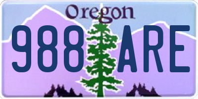 OR license plate 988ARE