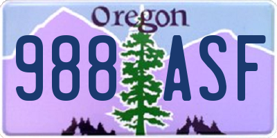 OR license plate 988ASF