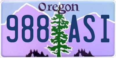 OR license plate 988ASI