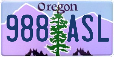 OR license plate 988ASL