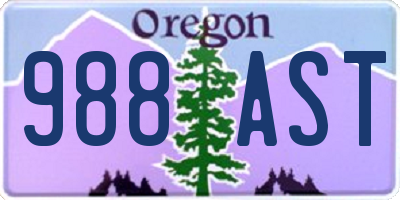 OR license plate 988AST
