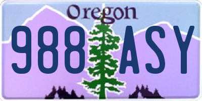 OR license plate 988ASY