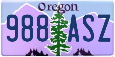 OR license plate 988ASZ