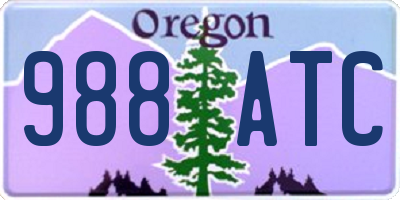 OR license plate 988ATC