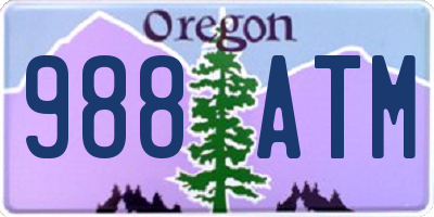 OR license plate 988ATM