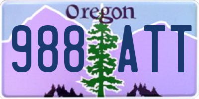 OR license plate 988ATT