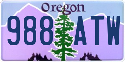 OR license plate 988ATW