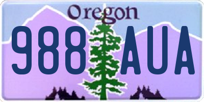 OR license plate 988AUA