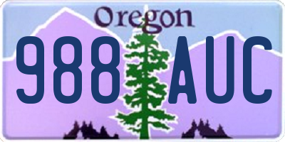 OR license plate 988AUC