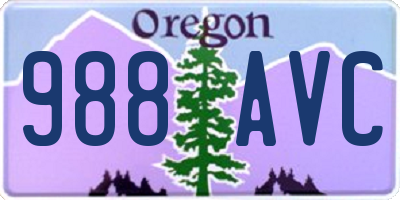 OR license plate 988AVC