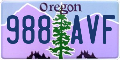 OR license plate 988AVF