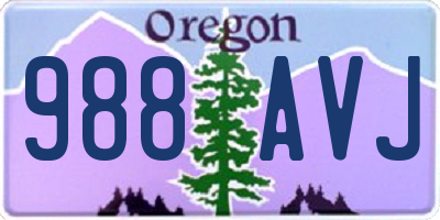 OR license plate 988AVJ