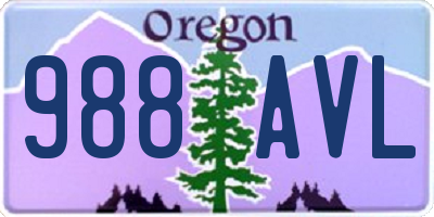 OR license plate 988AVL