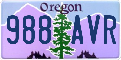 OR license plate 988AVR