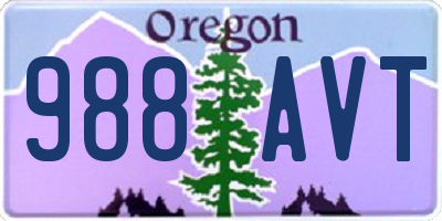 OR license plate 988AVT